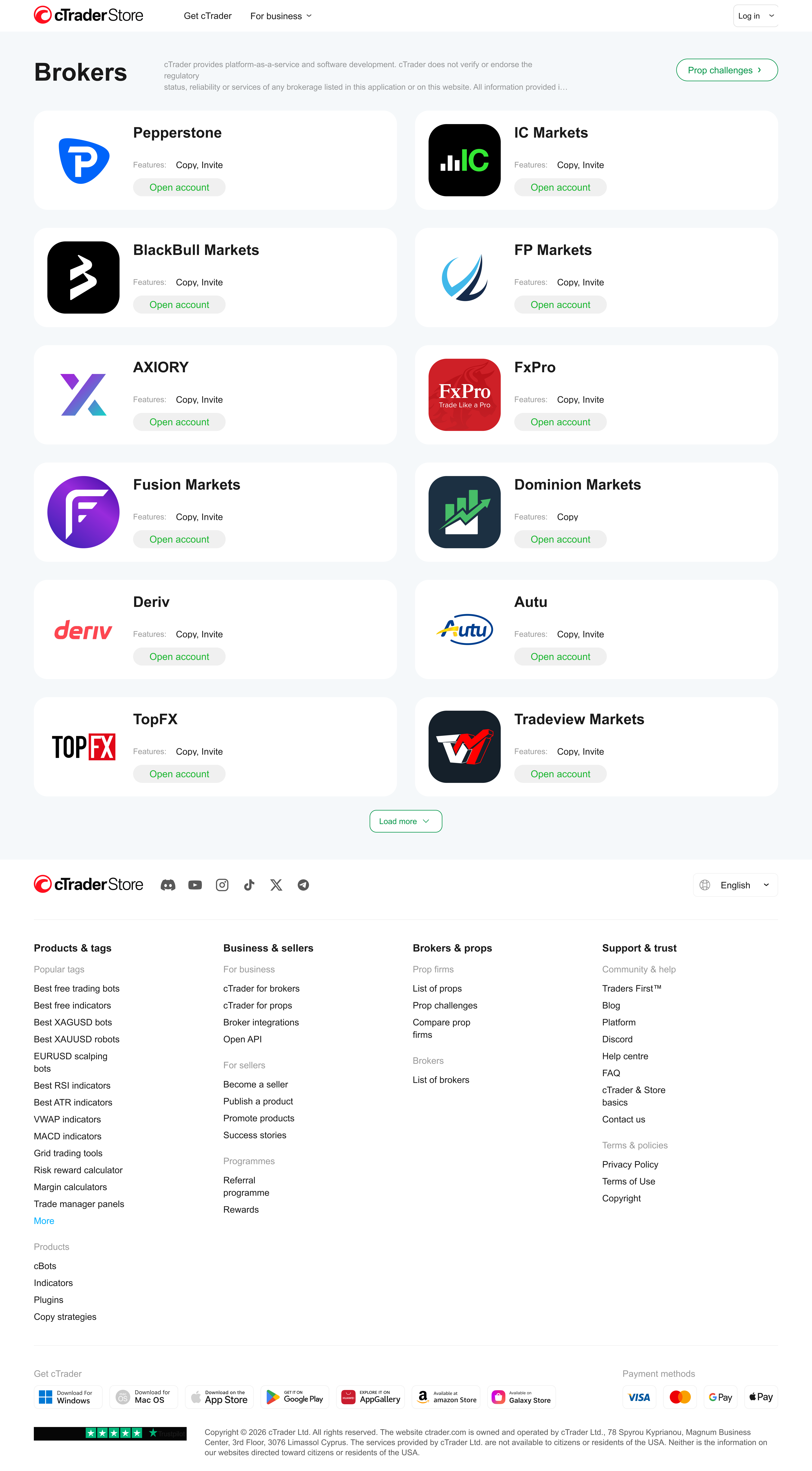 cTrader Brokers